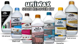 How to remove cloth stains uniwax Cloth stain remover [upl. by Rusert]