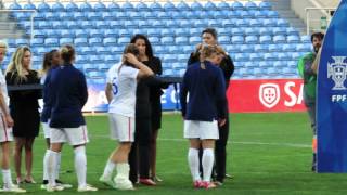 Algarve Cup 2015 USWNT vs France Final  US medal celebration [upl. by Llertak463]