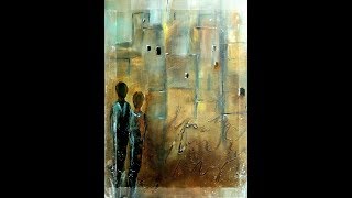 Abstract Painting Tutorial  Abstrakte Acrylmalerei Collage [upl. by Tihw]