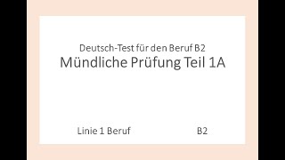 B2 für den Beruf  Mündliche Prüfung Teil 1 Alle 8 Themen [upl. by Gavette]