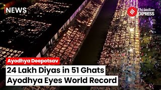 Ayodhya Deepotsav 2023 Ayodhya Lights Up 24 Lakh Diyas Together On Diwali Eve  Diwali 2023 [upl. by Ilah]