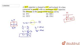 A 20F capacitor is charged to 5V and isolated It is then connected in parallel with [upl. by Bauske403]