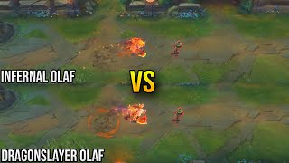 Infernal Olaf vs Dragonslayer Olaf Skin Comparison  League of Legends [upl. by Nivad942]