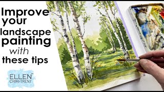 How to improve your watercolor landscape paintings [upl. by Eiramanin]