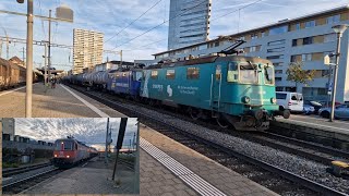 Bahnverkehr in Pratteln am 2526102024 mit Re420 Kiss und viel Güterverkehr [upl. by Snebur]