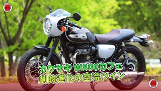 カワサキ W800カフェ 劇的進化の空冷ツイン  バイクの情報 [upl. by Ahsiekin969]