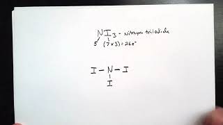 Drawing Lewis Structures 1 NI3  Nitrogen Triiodide [upl. by Ignacio]