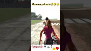 Mummy pakado🤣😂 in cycle ride in Indian bike driving 3D funnyshorts shortsviral trendingshorts [upl. by Isewk]