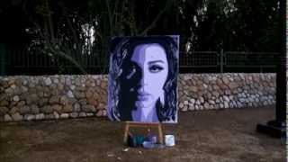 Amazing Fast Painting Talent by Ghyath for Myriam Fares [upl. by Willing]