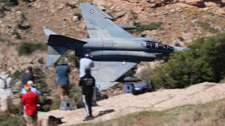 THE LEGENDARY F4 PHANTOMS FLYING LOW IN THE GREEK MACH LOOP  4K [upl. by Irwinn]