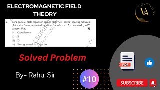 Solved Problem  A parallel plate capacitor  Vijaya Academy  emft sppu [upl. by Kere112]