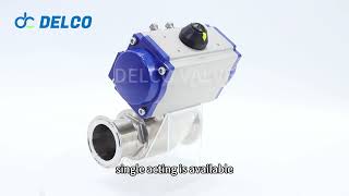 DELCO 2 Way Pneumatic Operated Sanitary Ball Valve [upl. by Jarlath]