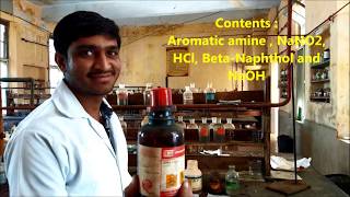 Azo dye test for aromatic amines  aniline  I coupling reaction I [upl. by Husein]