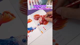 Vis tekenen met Ohuhu alcoholmarkers alcoholmarkers art drawingtutorial fish shorts [upl. by Hervey]