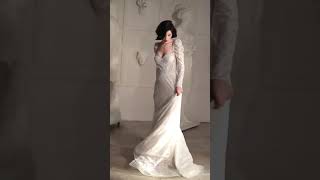 Beautiful Romantic Lace Long sleeve Sweetheart neckline Short Train Aline wedding dress Bridal Gown [upl. by Kimberlyn]