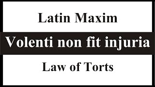 Volenti non fit injuria Latin Maxim  Law of Torts  Law Guru [upl. by Katina769]