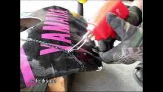 Fix Cracked Motorcyle Fairing  How To Weld Plastic with a Soldering Iron [upl. by Anifled]