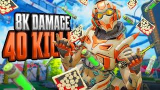 INSANE Octane 40 KILLS and 8235 Damage in two games Apex Legends Gameplay Season 18 [upl. by Ydoj]