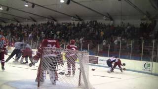 Des Moines Buccaneers vs Dubuque Fighting Saints 20101015  Line Brawl and Goalie Fight [upl. by Ahseele]