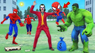 team spider man vs bad guy joker ► Joker kidnaps kid Spiderman to Hulk  funny horror animation [upl. by Neerroc]