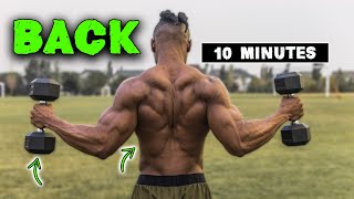 10 MINUTE LIGHTWEIGHT DUMBBELL BACK WORKOUT [upl. by Gnoix]