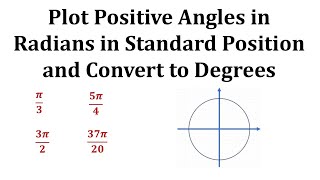 Plot Positive Angles in Radians in Standard Position and Convert to Degrees [upl. by Ahsrop]