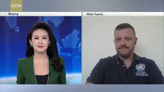 CGTN talks to OCHA head of suboffice in Gaza about humanitarian situation [upl. by Nonnaihr582]