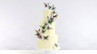 HOW TO MAKE WAFER PAPER BUTTERFLIES │ NO ALCOHOL │MODERN CAKE DECORATING TRENDS │CAKES BY MK [upl. by Aynotan]