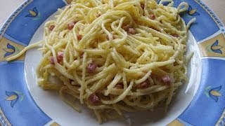 Kochen Spaghetti Carbonara mit Speck schnelle Rezepte rezept Spaghetti Carbonara Kochrezepte [upl. by Ciryl180]