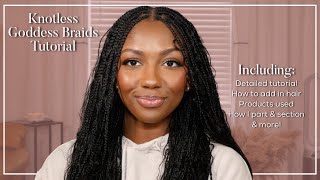 Knotless Goddess Braids Tutorial  Detailed how to for beginners  Niara Alexis [upl. by Conn]