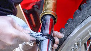 How To Fix A Leaky Fork Seal FOR FREE  Motorcycle Life Hacks [upl. by Watts]