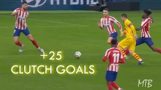 Lionel Messi ● 25 CLUTCH Late Minute Goals ● With Commentaries [upl. by Eiramnna]