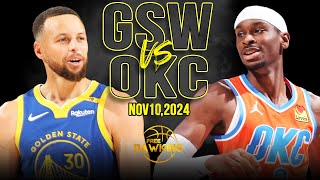 Golden State Warriors vs OKC Thunder Full Game Highlights  Nov 10 2024  FreeDawkins [upl. by Rochette]