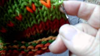 fixing a column of stitches that tucked accidentally failed to knit off [upl. by Dorotea]