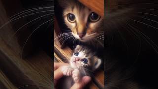 Stray Cat Brings Kittens to me cat cute shortsnoorahmad [upl. by Ytsirk]