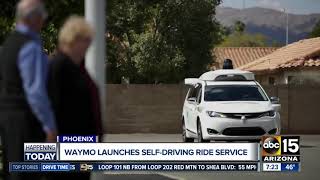 Waymo debuts selfdriving ride service in Valley [upl. by Maidy]