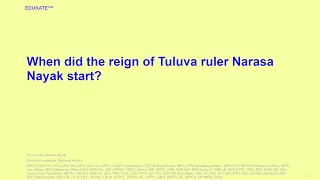 When did the reign of Tuluva ruler Narasa Nayak start [upl. by Malva]