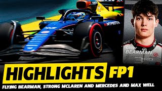 🚨 FP1 FLYING BEARMAN STRONG MCLAREN AND MERCEDES AND MAX WELL  FORMULA 1 NEWS  HOME RACE [upl. by Naesad]