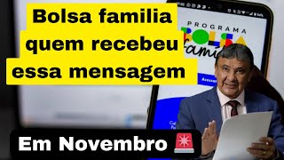 BOLSA FAMÍLIA ATENCÃO QUEM RECEBEU MENSAGEM DE CONDICIONALIDADES EM NOVEMBRO GOVERNO FAZ COMUNICADO [upl. by Ainoda]