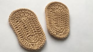 Suelas Zapatos Bebe Crochet Talla 03 meses Tutorial [upl. by Gloria]