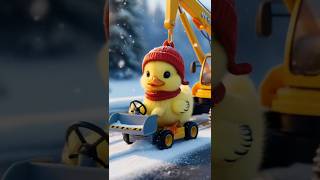 The cute duck works hard in the winter season🐥cuteduck entertainment [upl. by Able]