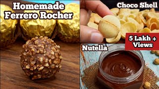 Best Homemade Ferrero Rocher Chocolate Recipe with Homemade Choco Shell amp Nutella [upl. by Limak]