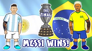 🏆Messi wins Copa America🏆 HIGHLIGHTS ARGENTINA 1  0 BRASIL  COPA AMÉRICA 2021  100721 [upl. by Herculie232]