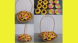 How to make a Sunflower Cupcake Basket ArrangementsBouquets [upl. by Bacon]