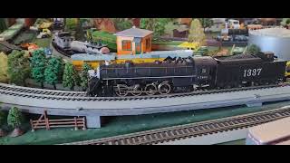 Mantua 282 ATampSF DCC TCS T4x decoder lighted tender doghouse [upl. by Abijah103]