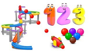 Learn Numbers with Marble Maze Run and Color Balls  Numbers Videos Collection [upl. by Arsi]