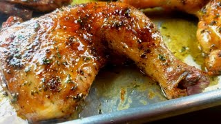 The Most Flavorful Crispy Moist Chicken Leg Quarters  Chicken Leg Quarter Recipe [upl. by Gilges]