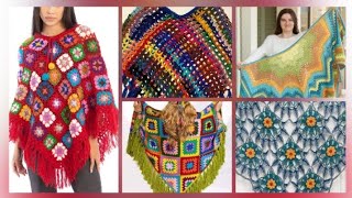 Beautiful Elegant And Stunning Crochet Work Poncho Shawls Design For Women 2024 [upl. by Ollie]