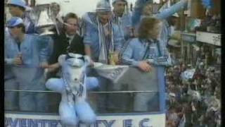 Coventry City FA Cup Final 1987  Opentop bus victory parade footage [upl. by Anaujal]