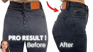 How to Take In the Back Waist of Your Jeans PROFESSIONALLY with Flat Fell Seam [upl. by Hoes]